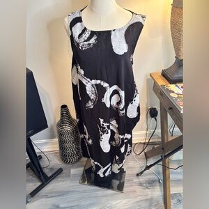 Patrizia Luca Black and White Swirl Maxi Dress Medium